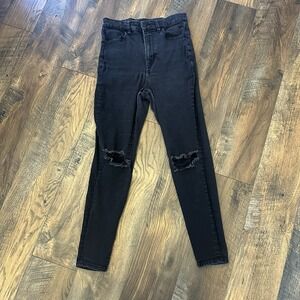 American Eagle Next Level Stretch Womens Size 6 Short Stretch Denim  Jeans Black
